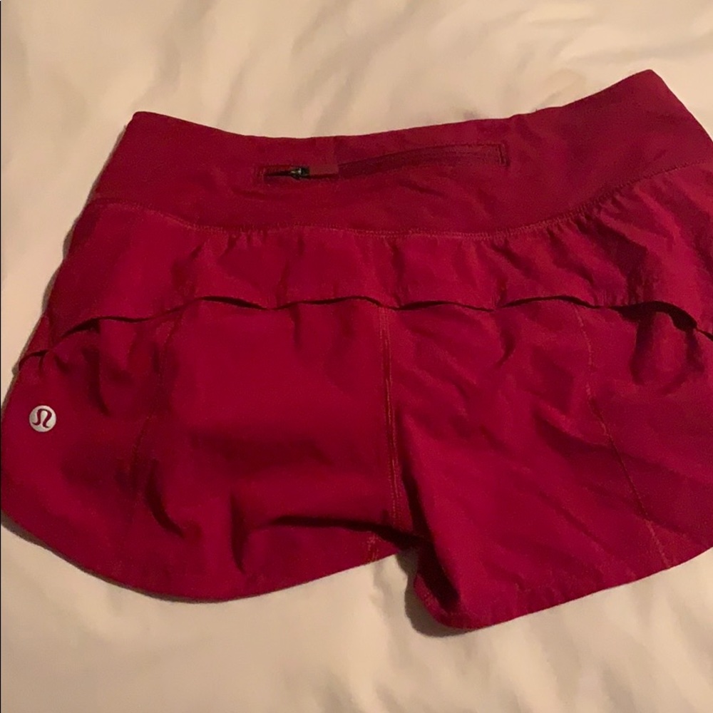 Lululemon red running shorts!!!